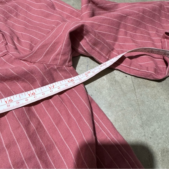 Loft Pin Tuck Pleated Pink Stripe Button Front‎ Top Size S Prairie Cottagecore - Picture 5 of 6